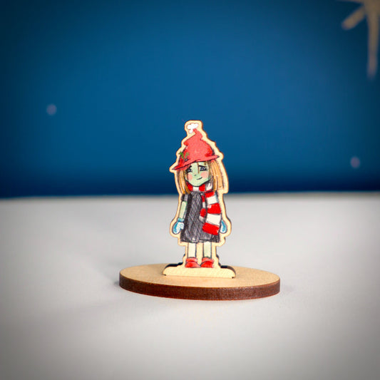 Small wooden standing figure - Christmas Witch